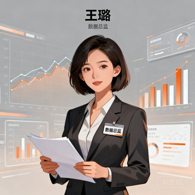 王璐，数据总监，女性，短发干练，背景数据可视化